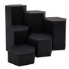 888 Display USA, Inc 6 Piece Deluxe Hexagon Shaped Black Leatherette Risers Set view 1