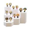 6 Piece Deluxe Hexagon Shaped White Leatherette Display Risers Set view 1
