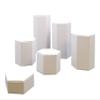 6 Piece Deluxe Hexagon Shaped White Leatherette Display Risers Set view 3