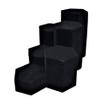 888 Display USA, Inc 6 Piece Deluxe Hexagon Shaped Black Velour Risers Set view 1