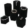 888 Display USA, Inc 6 Piece Deluxe Hexagon Shaped Black Velour Risers Set view 3