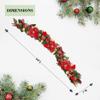 5 ft Christmas Garland for Mantle Unlit Garland for Stairs Railing, Banister, Staircase, Fireplace, for Table No Light, Garland Decor Frosted Red Poinsettia Holiday Tree (Decorated Red Poinsettia) view 3