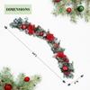 5 ft Christmas Garland for Mantle Unlit Garland for Stairs Railing, Banister, Staircase, Fireplace, for Table No Light, Garland Decor Frosted Red Poinsettia Holiday Tree (Glittery Red Poinsettia) view 3