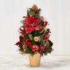 22 Handcrafted Premium Christmas Tabletop Tree Red Poinsettia Cone Tree with Pot HOLIDAY TREE view 1