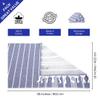 4 Pack Turkish Hand Towels for Bathroom - 100% Cotton Decorative Towels for Bathroom and Kitchen - Hand Towel Set of 4-18 x 40 inch (Navy Blue) view 2