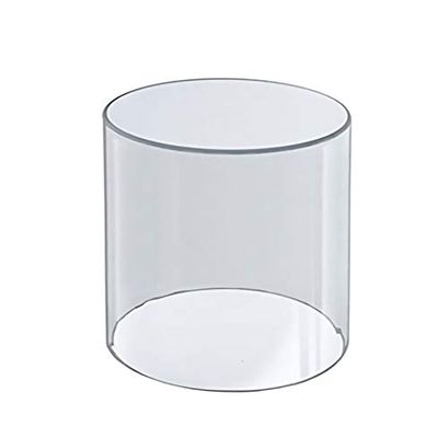 HK FIXTURES Clear Round Acrylic Cylinder  Easy Set up Round Display Dustproof Protection Case for Collectibles, Figure and Items (8" D x 8" H)