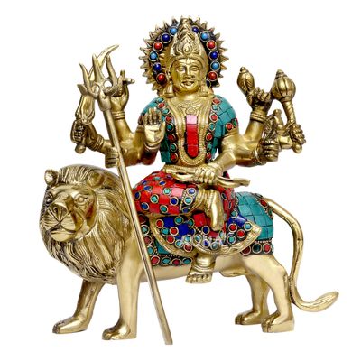 AONA Durga Idol/Shri Ambe Maa Brass Idol/Shri Vaishno Devi Idol/Sherawali MATA Idol/Durga MATA Brass Idol/Durga MATA Puja Idol