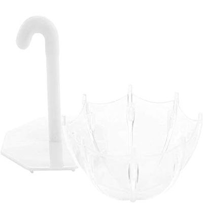 CHICIRIS 24 Pack Candy Boxes for Guests, Innovative Clear Umbrella Shape Candy Holder Bag Gift Box for Baby Shower Wedding Party Favors Decorations Supplies(White)