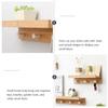 Cabilock Wall Mount Coat Rack with Shelf:Sturdy Wooden Floating Shelf with Hooks Decorative Key and Mail Holder for Wall for Home Entryway Decor view 3