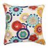 Pillow Perfect Bright Floral Indoor/Outdoor Throw Pillows, 1 Count, Floor - 25" x 25", Blue/Ivory Crosby view 1