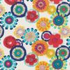 Pillow Perfect Bright Floral Indoor/Outdoor Throw Pillows, 1 Count, Floor - 25" x 25", Blue/Ivory Crosby view 3