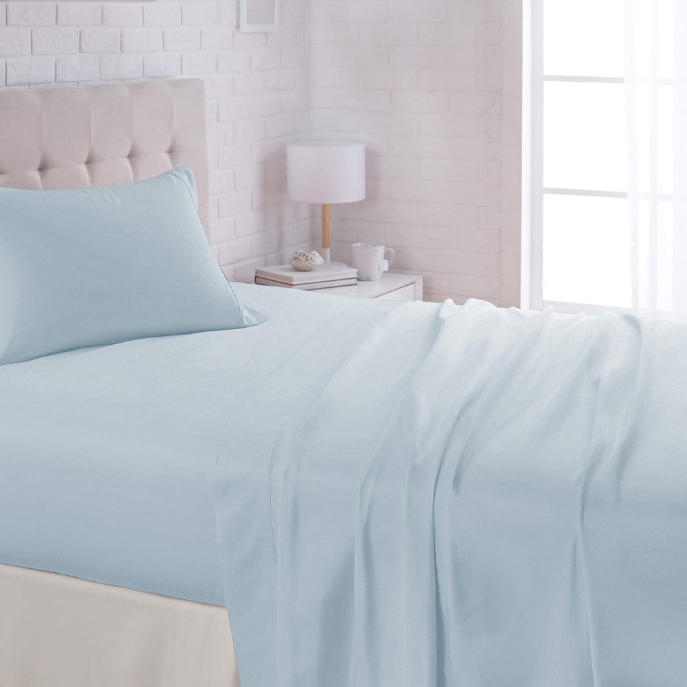 100% Cotton Sheets with Extra Long Staple Cotton, 800 Thread Count 4pc Full Light Blue Sheet Set -Deep Pocket Bedsheets -Fits Mattress 16'' Deep Pocket, Sateen Weave, Soft, Silky