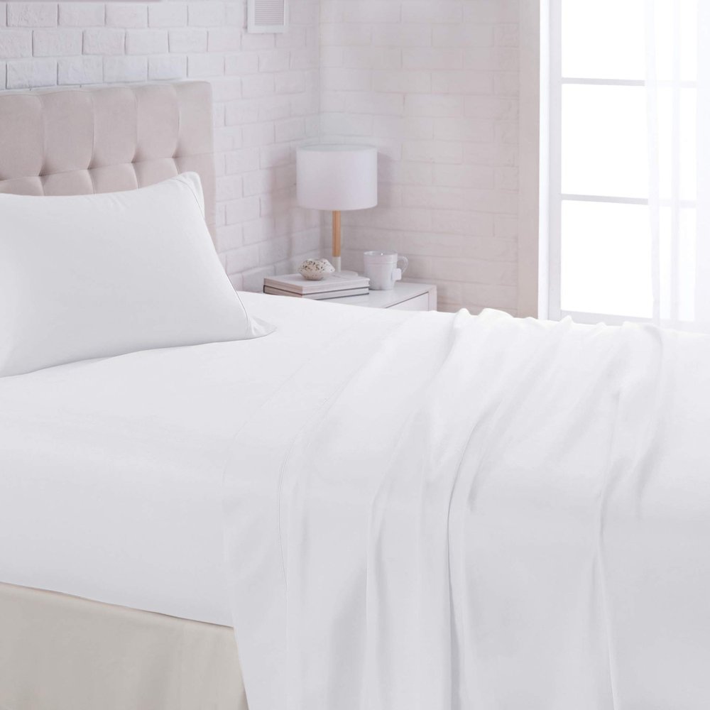 100% Cotton Sheets with Extra Long Staple Cotton, 800 Thread Count 4pc King Bright White Sheet Set -Deep Pocket Bedsheets -Fits Mattress 18'' Deep Pocket, Sateen Weave, Soft, Silky
