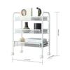 WINSIMO Exquisite Honeycomb Net 3 Tiers Storage Cart with Hook Ivory White Convenient and Neat for livingroom,Bedroom,Kitchen,Bathroom view 2