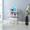 WINSIMO Exquisite Honeycomb Net 3 Tiers Storage Cart with Hook Ivory White Convenient and Neat for livingroom,Bedroom,Kitchen,Bathroom view 3