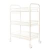 WINSIMO Exquisite Honeycomb Net 3 Tiers Storage Cart with Hook Ivory White Convenient and Neat for livingroom,Bedroom,Kitchen,Bathroom view 4