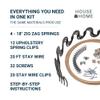 House2Home 18" Couch Spring Repair Kit - Fix Sofa with 4 Springs, Clips, Stay Wire, Screws & Instructions view 2