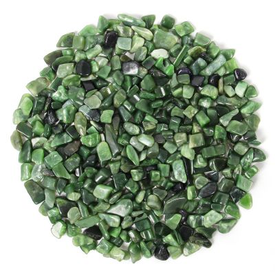 1.1lb Natural Green Jasper Crystal Chips-Healing Crystals Tumbled Chips, Green Jasper Crushed Crystal Gemstones for Crafts, Beautiful Package for Gift