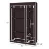 67" Portable Clothes Closet Wardrobe with Non-Woven Fabric and Hanging Rod Quick and Easy to Assemble Dark Brown Clothes Storage Organizer Closet for Home, Dorm, Garage etc. No-Tool Assembly view 2