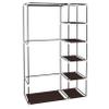 67" Portable Clothes Closet Wardrobe with Non-Woven Fabric and Hanging Rod Quick and Easy to Assemble Dark Brown Clothes Storage Organizer Closet for Home, Dorm, Garage etc. No-Tool Assembly view 4