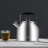 MAXCOOK 4.2 Quart/4L Stainless Steel Whistling Tea Kettle,Brushed Satin, Suitable to Boiling Water & Tea on Induction Stove, Gas Stove Top view 2