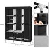 71" Portable Closet Wardrobe Clothes Rack Storage Organizer with Shelf Black Clothes Storage Organizer Closet ?for Home, Dorm, Garage etc. ?No-Tool Assembly view 4