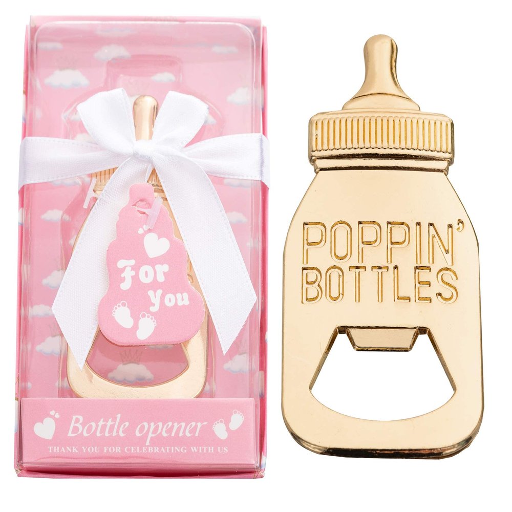 24 Packs Poppin Bottle Openers for Baby Shower Favors,Gifts,Decorations and Souvenirs (pink, 24)