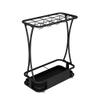 Umbrella Racks WXYZ Rectangular Hotel Umbrella Stand, Large Capacity Umbrella Storage Rack with 15 Holes and 8 Hooks, 60x24x44cm White Pink Green Black (Color : Black) view 1