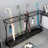 Umbrella Racks WXYZ Rectangular Hotel Umbrella Stand, Large Capacity Umbrella Storage Rack with 15 Holes and 8 Hooks, 60x24x44cm White Pink Green Black (Color : Black) view 3