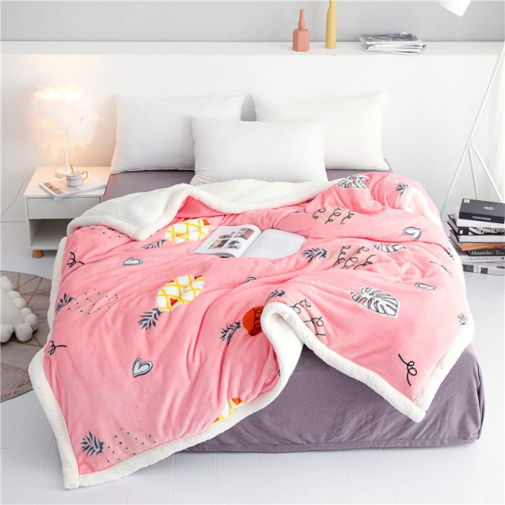 Autumn and Winter Soft Bedding and Quilt Blankets, Flannel Cashmere Composite Thermal Blankets, Warm Quilt Cover Blankets for Bed Sofas,C,150cm200cm