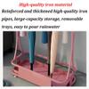 Umbrella Racks WXYZ Rectangular Hotel Umbrella Stand, Large Capacity Umbrella Storage Rack with 15 Holes and 8 Hooks, 60x24x44cm White Pink Green Black (Color : Pink) view 4