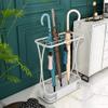 Umbrella Racks WXYZ Rectangular Hotel Umbrella Stand, Large Capacity Umbrella Storage Rack with 15 Holes and 8 Hooks, 60x24x44cm White Pink Green Black (Color : White) view 2