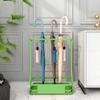 Umbrella Racks WXYZ Rectangular Hotel Umbrella Stand, Large Capacity Umbrella Storage Rack with 15 Holes and 8 Hooks, 60x24x44cm White Pink Green Black (Color : Green) view 2
