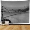 Staroapr Tapestry Wall Hanging Red White Panoramic Area San Francisco Gate Bay Black Bridge Beach Family Fog Vacation Destination Home Decorations for Bedroom Dorm Decor 60x50 Inch view 1