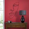 Dekadron Line Wall Art, Face Abstract Metal Wall Art, Minimalist Art, Geometric Metal Wall Decoration, Home Decor, Geometric Wall (22" W x 36" H / 56 x 90cm) view 1