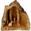 Holy Land Market Inspirational Bethlehem Olive Wood Nativity Scene - Unique Nativity Set Indoor with Hand-Carved Rustic Log Stable, Wooden Nativity Set, 5-8 Inches view 1