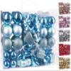 BRUBAKER 77-Piece Christmas Tree Ornaments - Shatterproof - Light Blue/Silver view 1