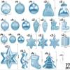 BRUBAKER 77-Piece Christmas Tree Ornaments - Shatterproof - Light Blue/Silver view 3