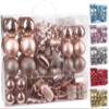 BRUBAKER 77-Piece Christmas Tree Ornaments - Shatterproof - Rose Gold/Silver view 1