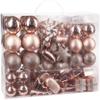 BRUBAKER 77-Piece Christmas Tree Ornaments - Shatterproof - Rose Gold/Silver view 2