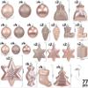 BRUBAKER 77-Piece Christmas Tree Ornaments - Shatterproof - Rose Gold/Silver view 3