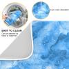 Absorbent Dish Drying Mat for Kitchen Counter - Blue Watercolor Microfiber Drying Pad, Reversible Drainer Mats for Countertop, Large 18 x 24 inch view 2
