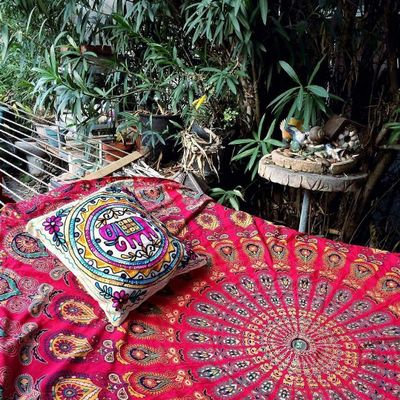 Popular Handicrafts Tapestry Wall Hanging Hippie Mandala Bohemian Hippy Psychedelic Design Indian Peacock Meditation Gypsy Tapestries Bedspread 30 x 40 Inches (76 x 101 cms), Blue
