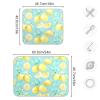 Absorbent Dish Drying Mat for Kitchen Counter - Yellow lemon teal background Microfiber Drying Pad, Reversible Drainer Mats for Countertop, Medium 16 x 18 inch view 3