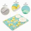 Absorbent Dish Drying Mat for Kitchen Counter - Yellow lemon teal background Microfiber Drying Pad, Reversible Drainer Mats for Countertop, Medium 16 x 18 inch view 4