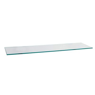 All Safe Glass 10" x 18" Rectangle Tempered Clear Floating Glass Shelf - Glass Only