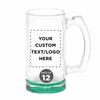 12 Libbey Beer Mugs Set, 12 oz. - Customizable Text, Logo - Groomsmen Glassware - Green view 1