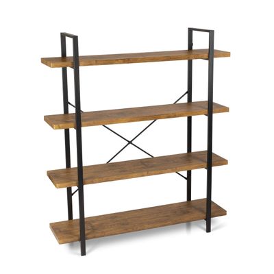 Atlantic Urban Multipurpose 4 Tier Shelf Modern Wood Look with Metal Frame Woodgrain/Black, PN38408136, One Siz