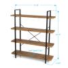 Atlantic Urban Multipurpose 4 Tier Shelf Modern Wood Look with Metal Frame Woodgrain/Black, PN38408136, One Siz view 3