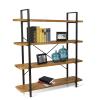 Atlantic Urban Multipurpose 4 Tier Shelf Modern Wood Look with Metal Frame Woodgrain/Black, PN38408136, One Siz view 4